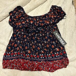 flowered off the shoulder shirt